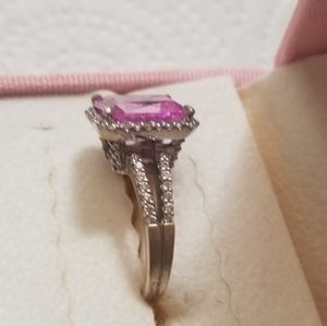 Beautiful pink solitaire ring